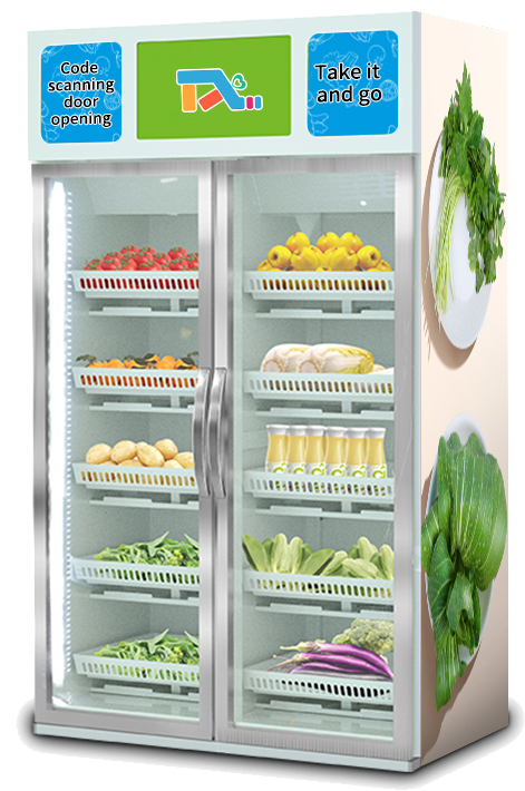 Automatic Fresh fruit,salad, Sushi Vending Machine with Touch Screen