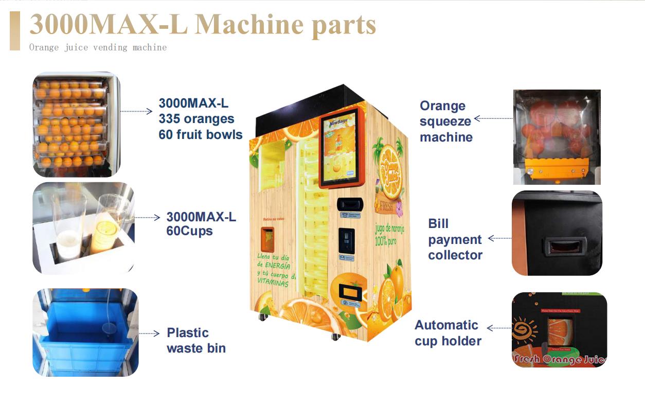 Automatic Cooling Orange Juice Vending Machine With Tag