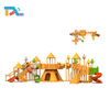 Sloping House Series Children Wooden Playground with Tubular Slide