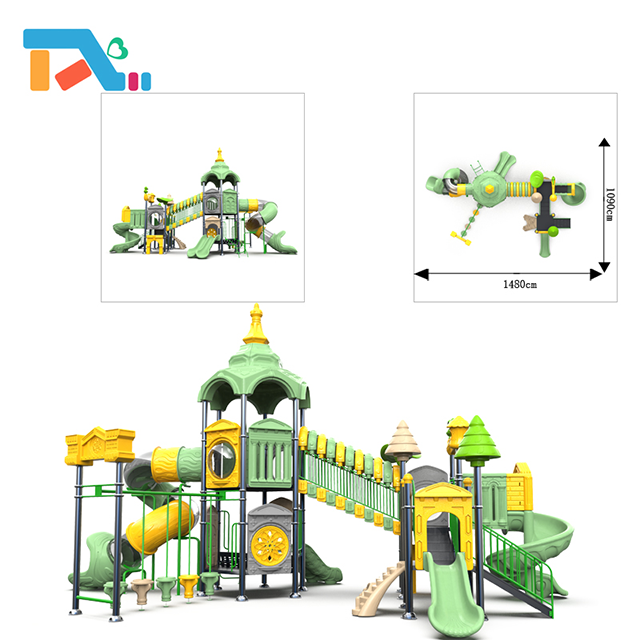 Outdoor Combined Plastic Slide Set Equipment for Children 