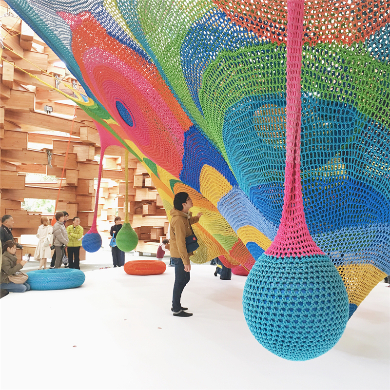 Rainbow Climbing Safety Rope Nets for Outdoor Playground