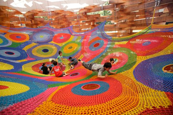 Rainbow Rope Net Climbing Outdoor Playground Equipment