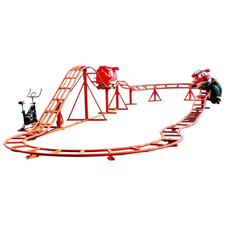 Amusement Park Manpower Roller Coaster Ride Attraction Good Quality Theme Park Rides Bicycle Power Roller Coaster Ride for Sale