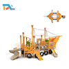 Fashion Creative Sloping House Series Children Wooden Playground with Tubular Slide for children