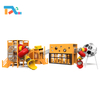 Creative Sloping House Series Children Wooden Playground with Tubular Slide