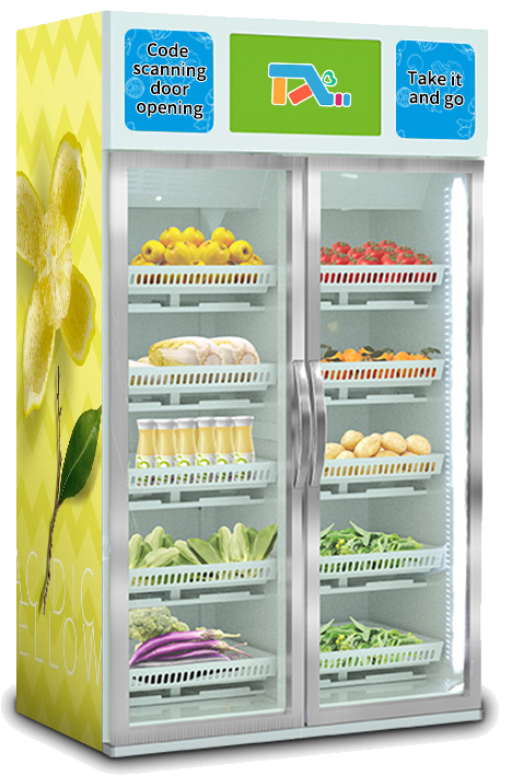 Automatic Fresh fruit,salad, Sushi Vending Machine with Touch Screen