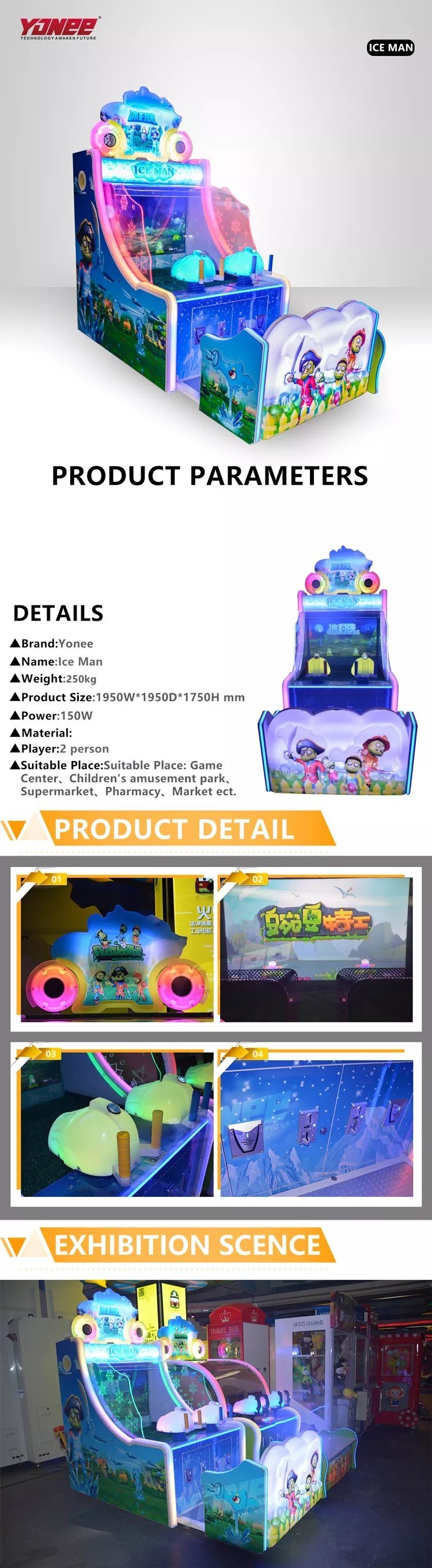Coin Operated Water Shooting Arcade Game Machine For Kids