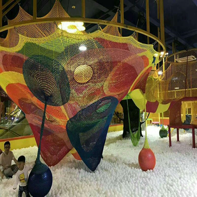 Colorful Climbing Rope Netting Soft Play Rope Nets