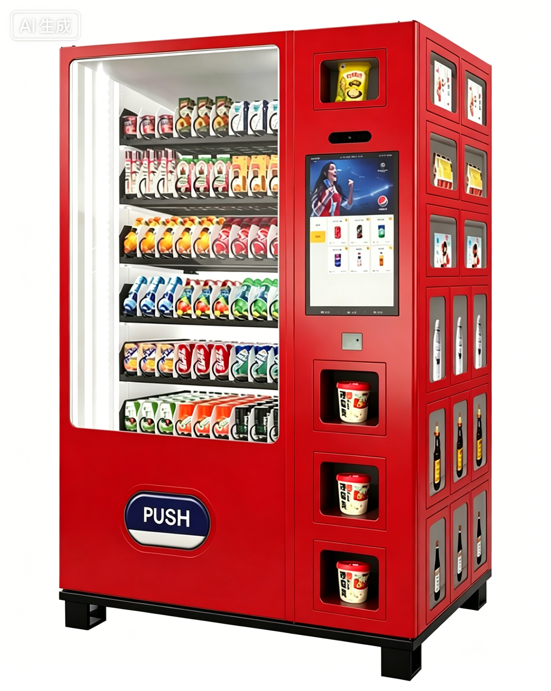 Smart Touch Screen Snack & Drink Refrigerated Vending Machine