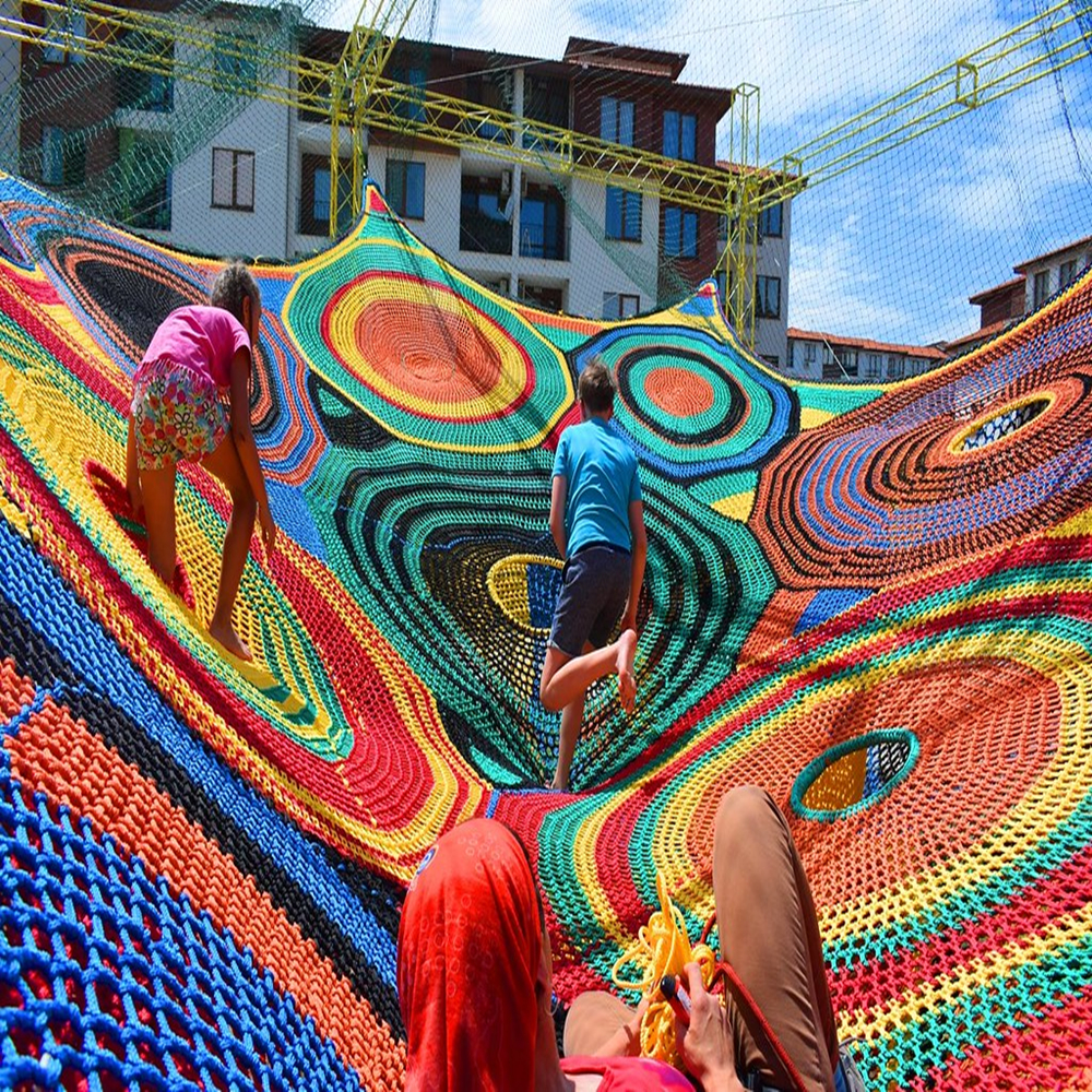 Rainbow Climbing Safety Rope Nets for Outdoor Playground