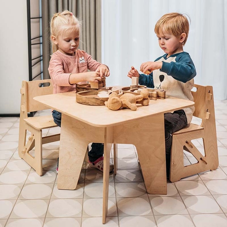 Kindergarten Kids Wooden Table and Chair Set Children Furniture