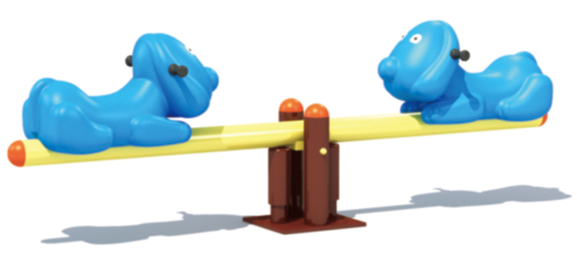 High quality kids playground equipment cute animal baby plastic rocker outdoor children small seesaw 