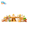 Sloping House Series Children Wooden Playground with Tubular Slide