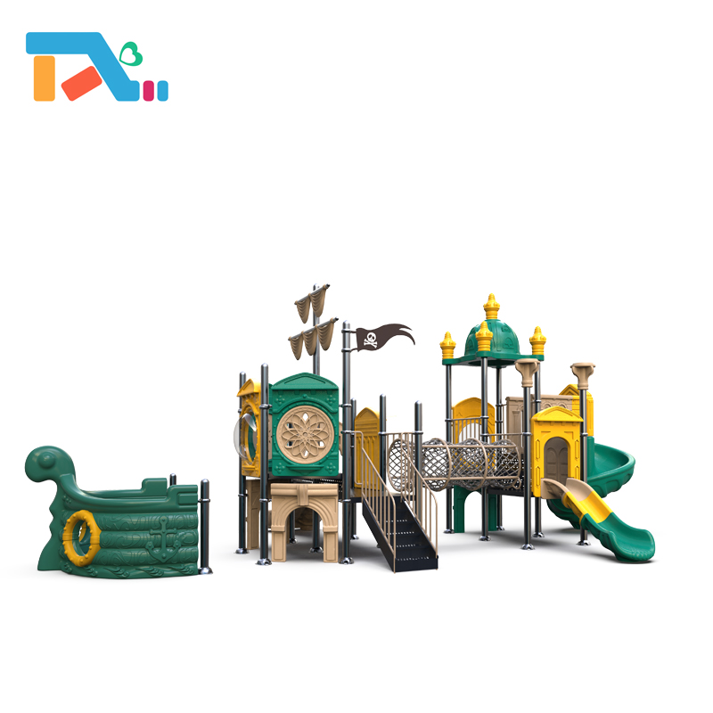 Outdoor Amusement Park Equipment Kids Electric Playground Pirate Ship Slide