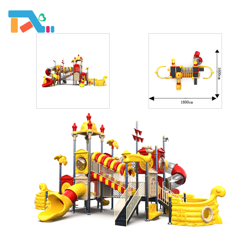 Popular Theme Pirate Ship Series Outdoor Playground Slide Pirate Ship Slide