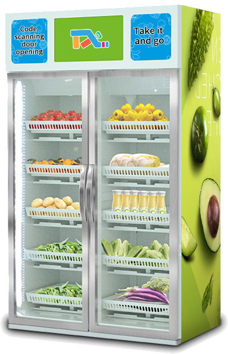 Automatic Fresh fruit,salad, Sushi Vending Machine with Touch Screen