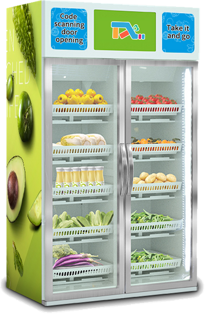 Automatic Fresh fruit,salad, Sushi Vending Machine with Touch Screen