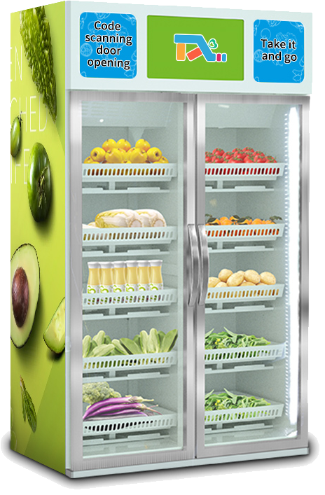 Automatic Fresh fruit,salad, Sushi Vending Machine with Touch Screen