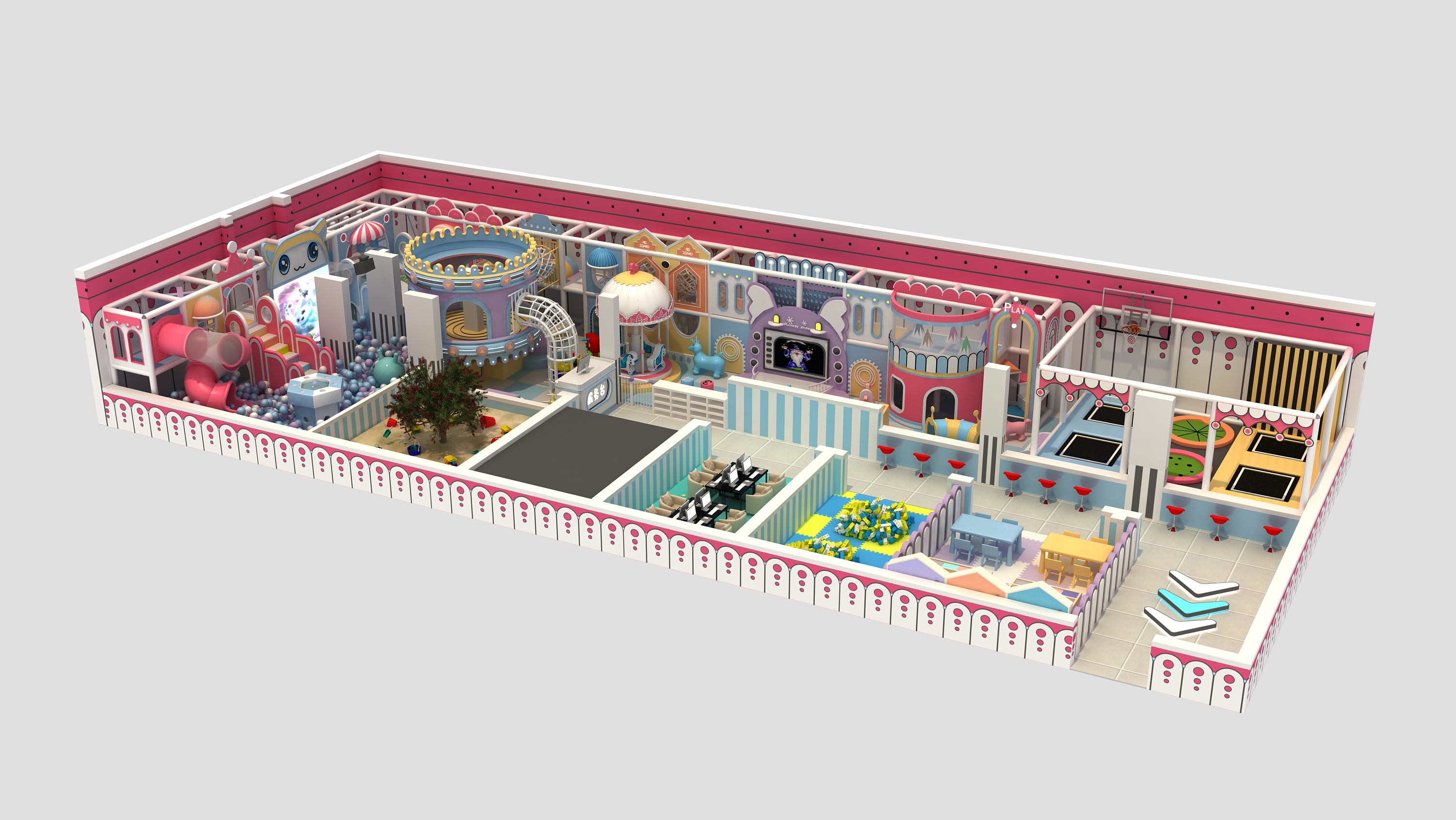 Interactive Wall Game Kids Indoor Playground Naughty Castle