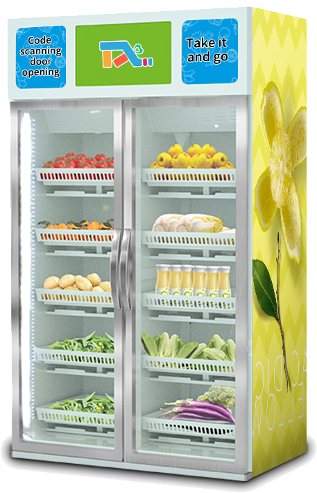 Automatic Fresh fruit,salad, Sushi Vending Machine with Touch Screen