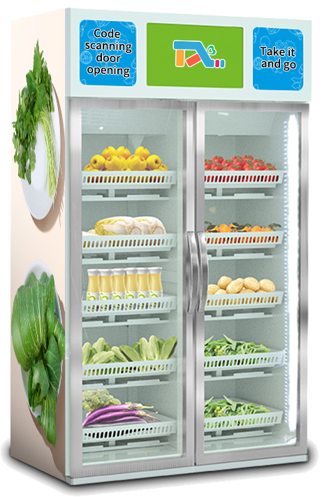 Automatic Fresh fruit,salad, Sushi Vending Machine with Touch Screen