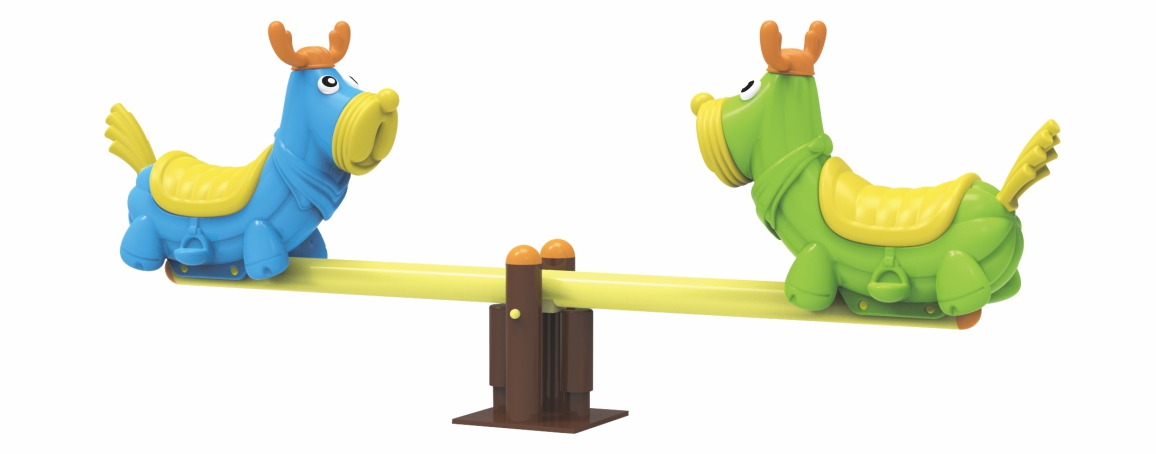 Kids Ride on Plastic Play Seesaw for Kids Double Color Deer Rocking Horse Animal Toy