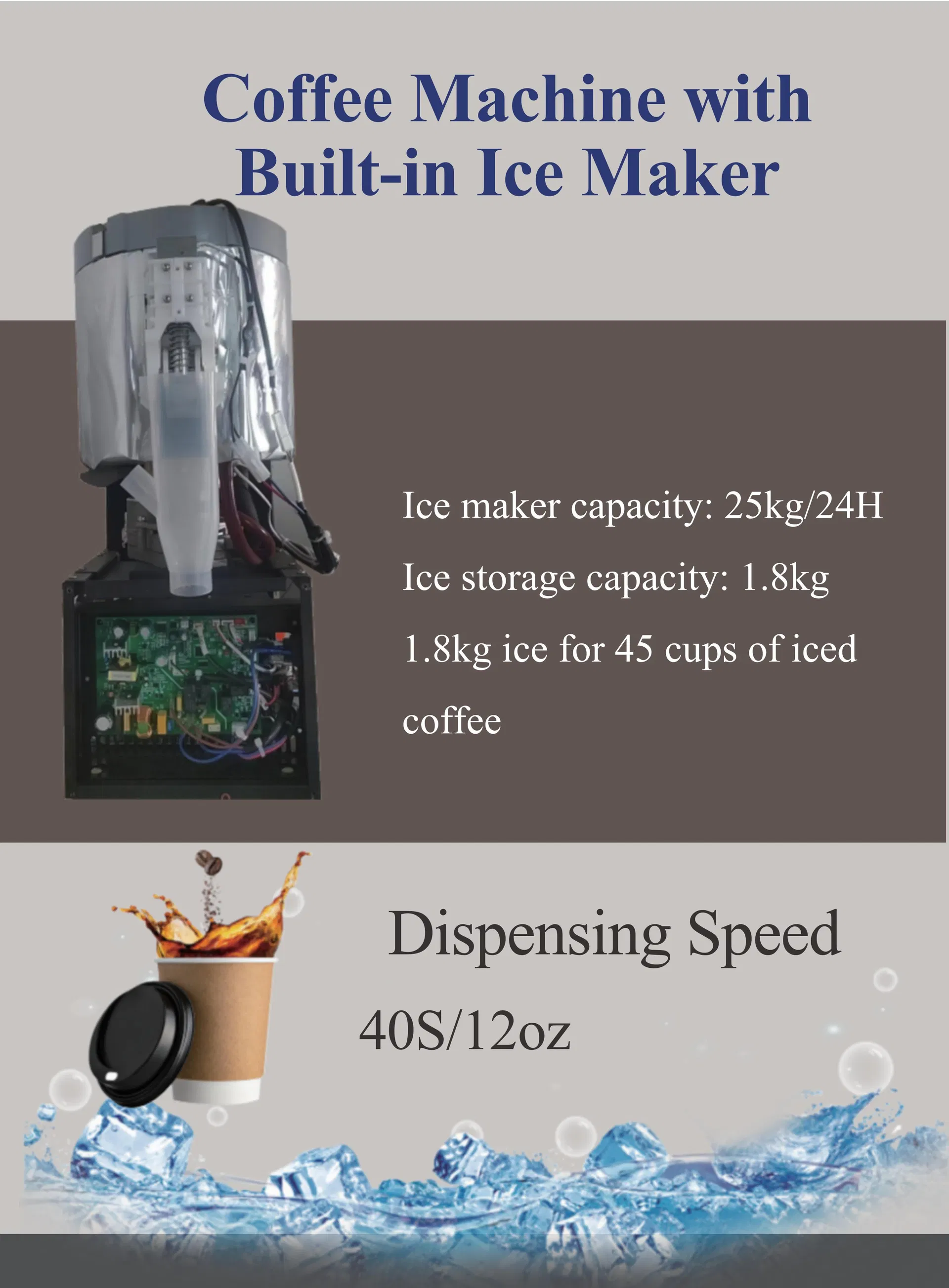 Self-Service Combo Water Ice Cube Protein Shake Cold Drinks User-Friendly Versatile Premium Coffee Vending Machine