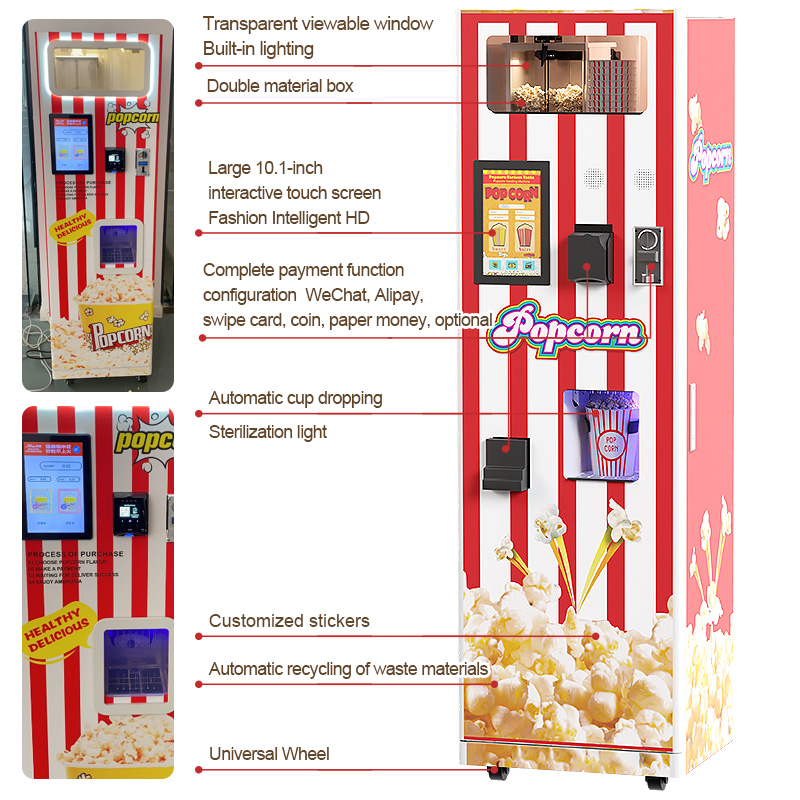 Wholesale Professional Small Automatic Electric Snack Price Popcorn Vending Machine with Card Reader