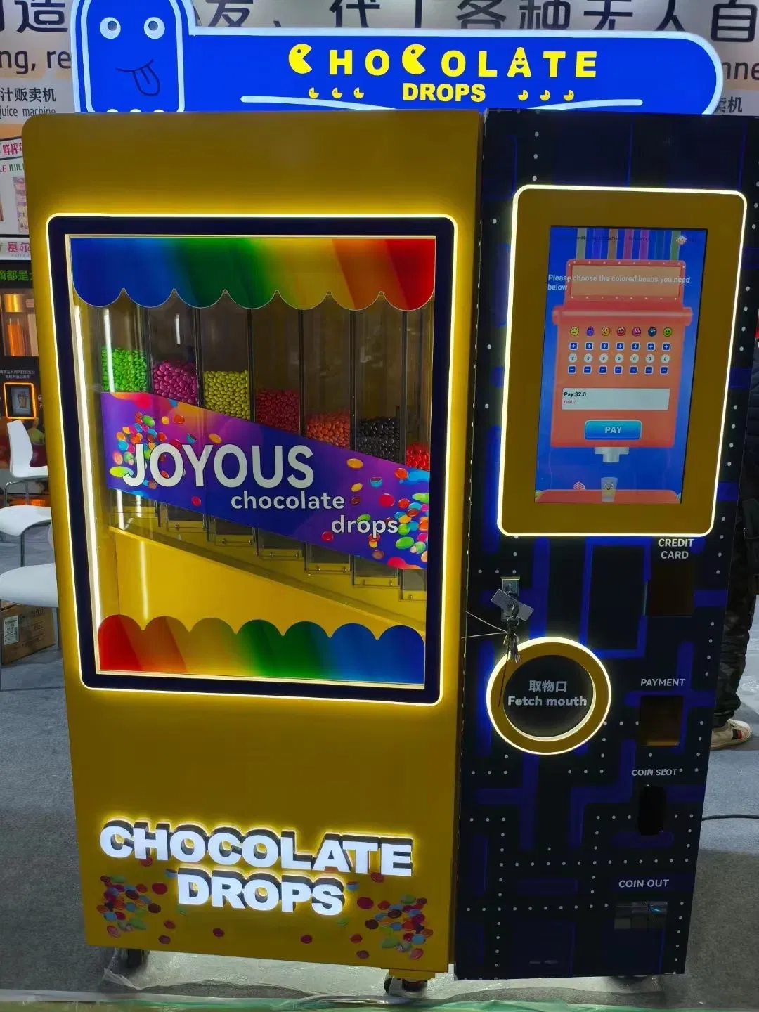 Touch Screen Interactive Chocolate Candy Beans Vending Machine for Mall