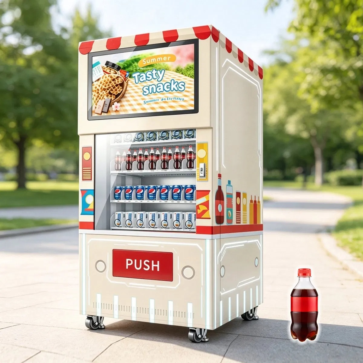 Combo Touch Screen Medicine Dispenser Snack Water Drink Drinks Coffee Flower Vending Machine
