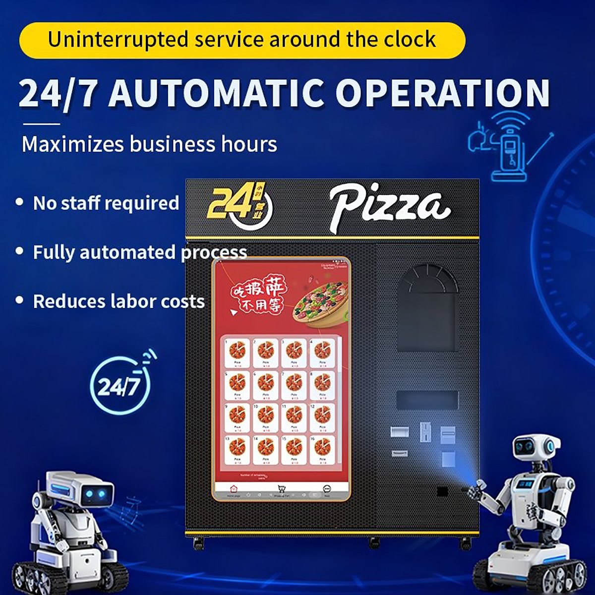 Smart Commercial Hot Dog Cone Food Dispenser Price Frozen Pizza Vending Machine for Sale Use