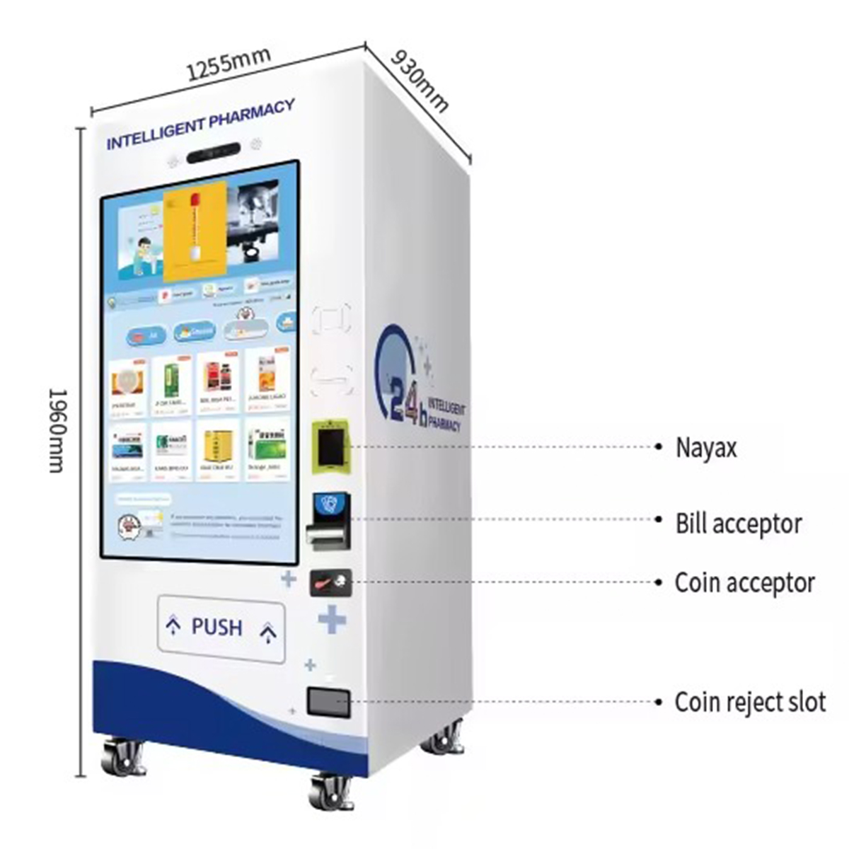 Auto Hospital Snack Drink Protein Shake Medicine Pharmacy Lash Dispensing Spending Vending Machine for Sale