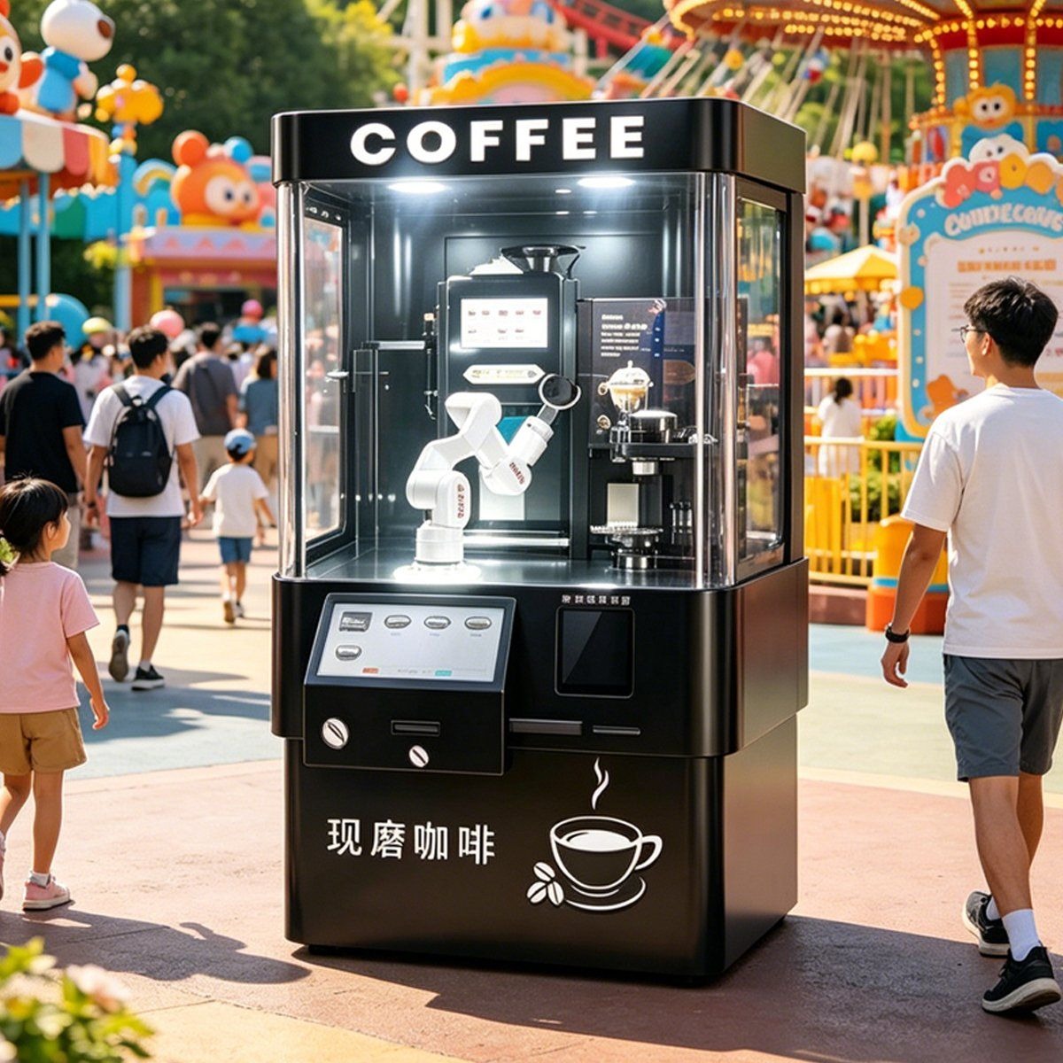 Custom Combo Beverage Dispenser Card Reader 6-Axis Robot Arm Coffee Automatic Vending Machine