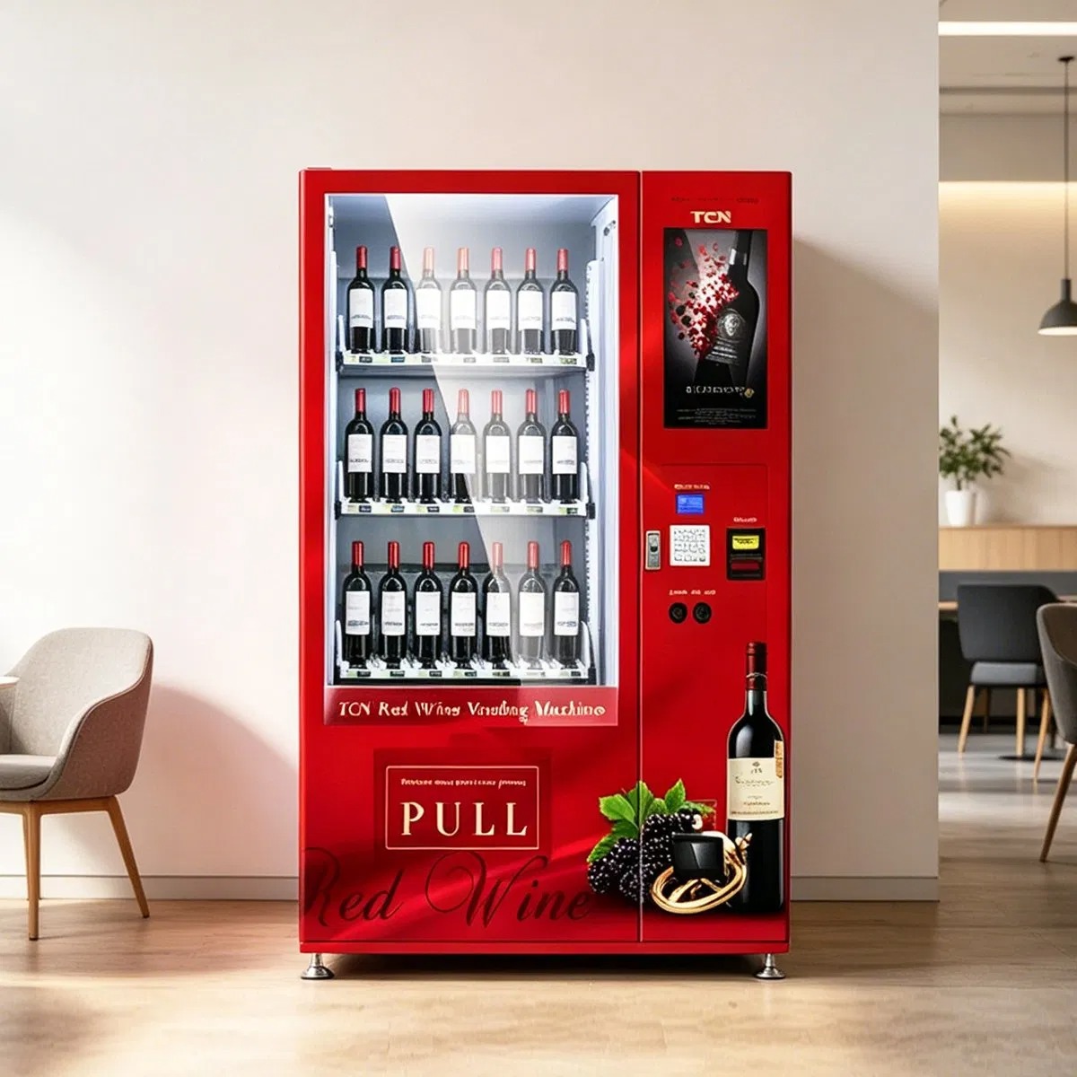 High Quality Red Wine Beer Can Vending Machine with Touch Screen for Sale