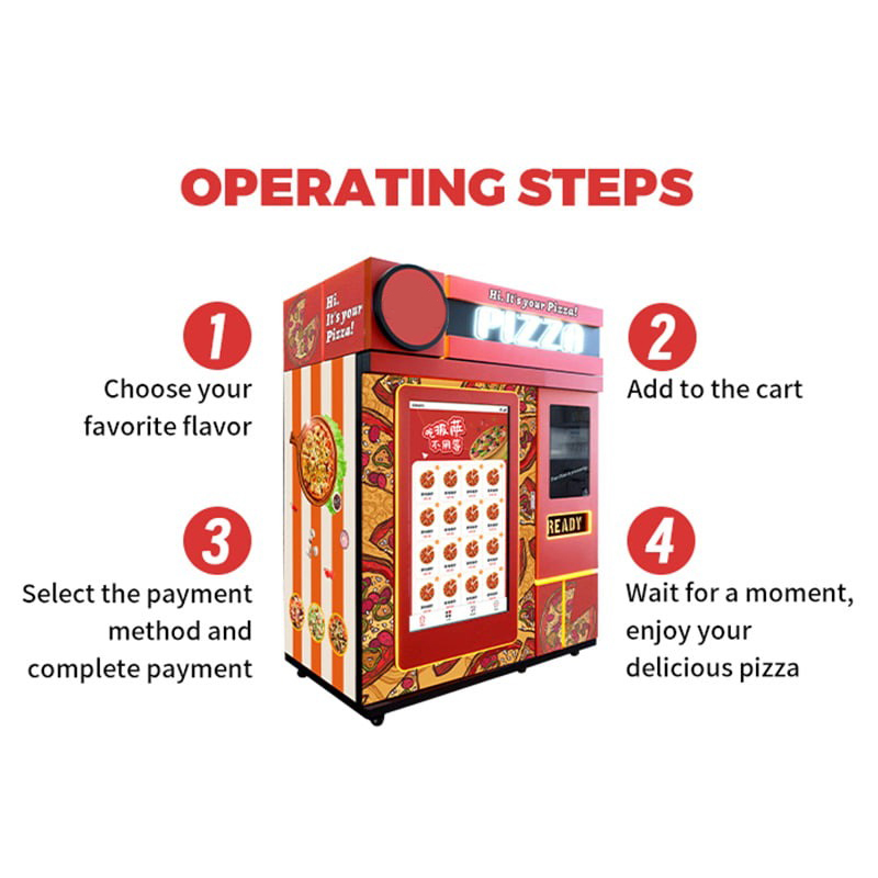 Automatic Kiosk Box French Fry Auto Maker Automat Sale Food Pizza Vending Machine with Microwave