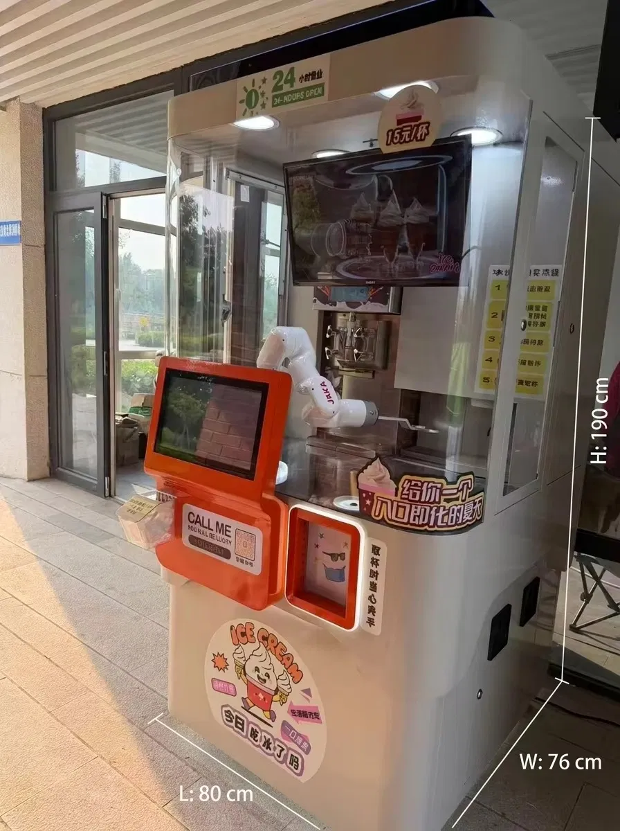CE Certified 18L Automatic Robotic Arm Dispensing Coffee Ice Cream Making Vending Machine