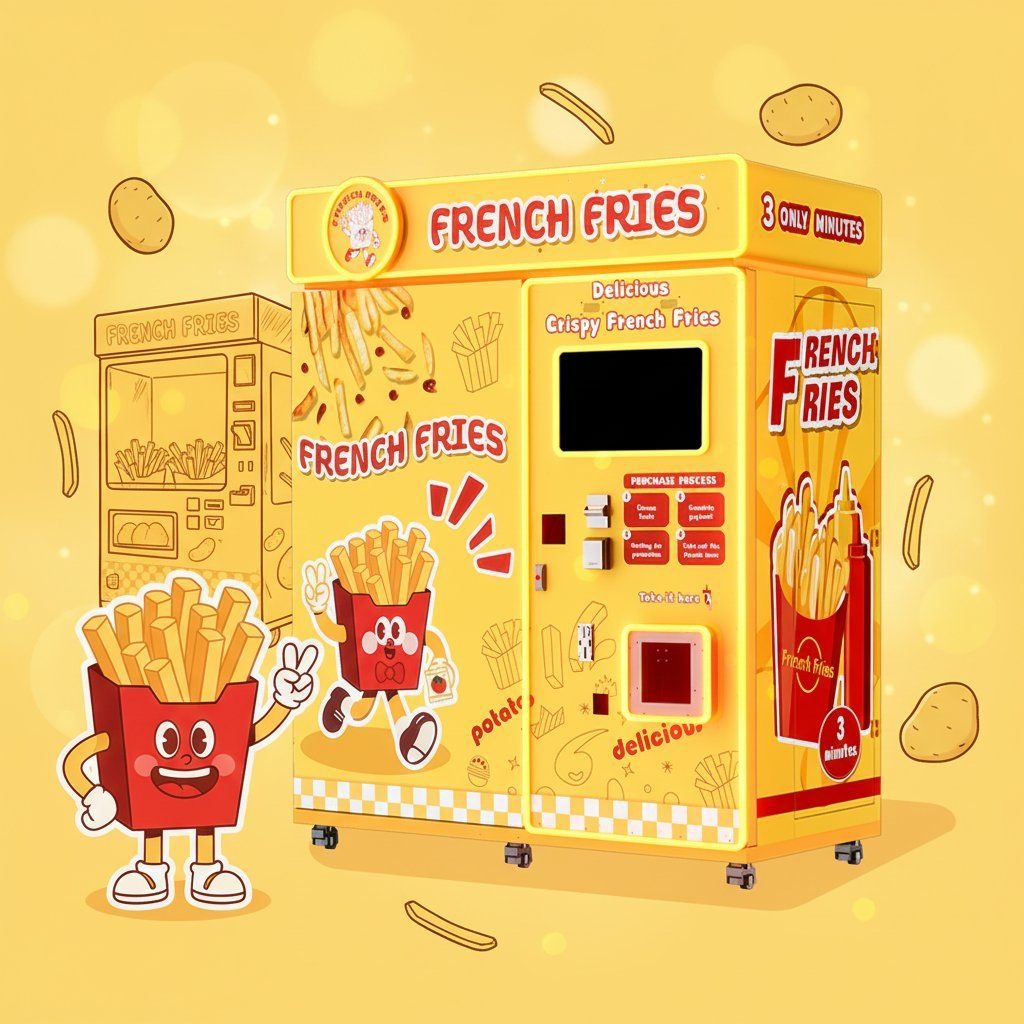 Automatic Dispensing Pizza Snack Sale French Fries Vending Machine