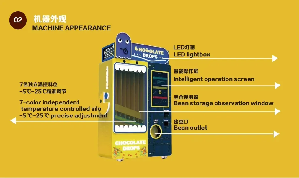Touch Screen Interactive Chocolate Candy Beans Vending Machine for Mall