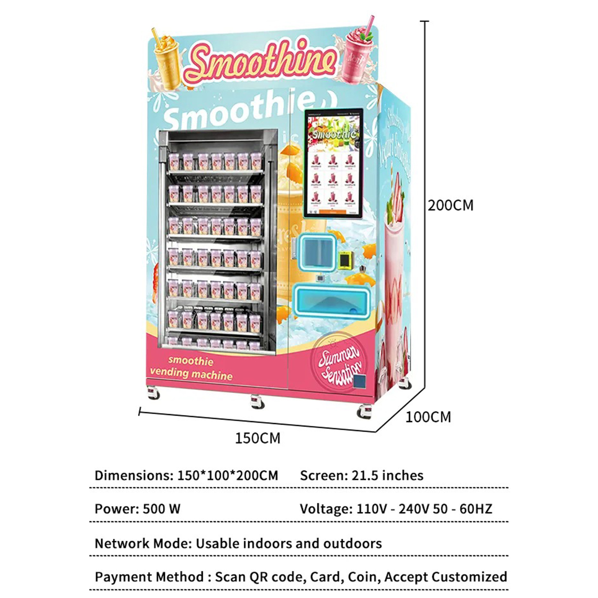 Use Sale Refrigerated Automatic Maker Mini Small Food Drink Juice Smoothie Vending Machine