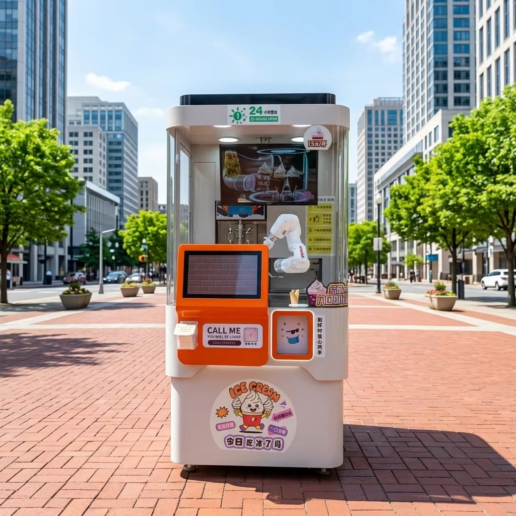 CE Certified 18L Automatic Robotic Arm Dispensing Coffee Ice Cream Making Vending Machine