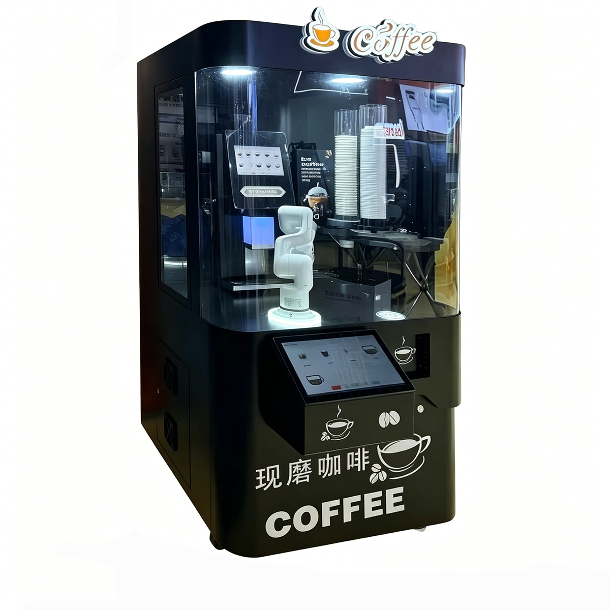 Custom Combo Beverage Dispenser Card Reader 6-Axis Robot Arm Coffee Automatic Vending Machine