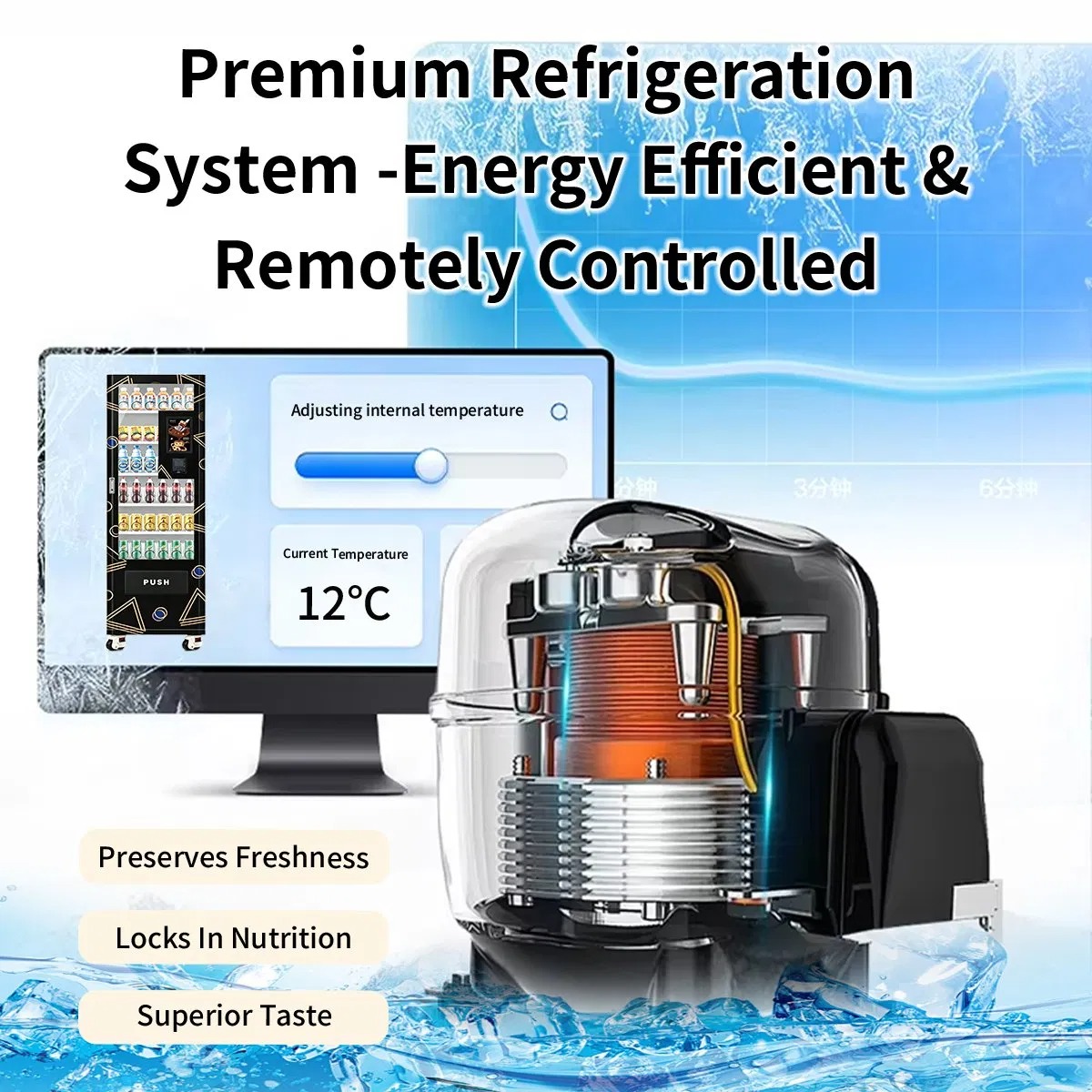Small Combo Indoor Wall Mounted Refrigerated Locker Frozen Food Drink Towel Pokemon Vending Machine