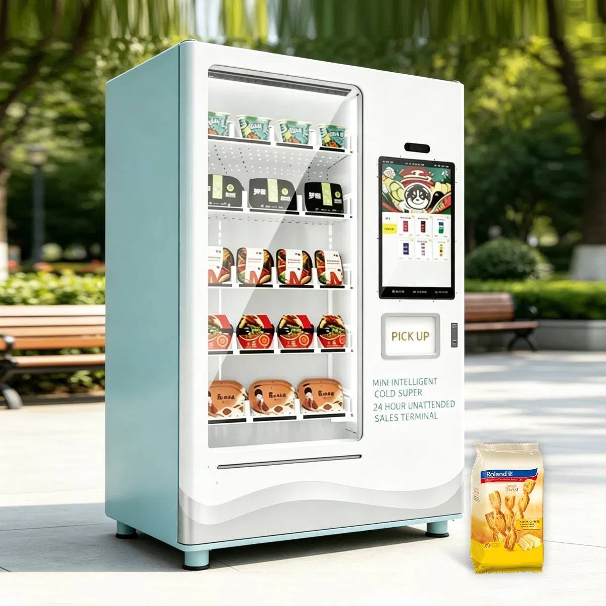 Manufacturer Smart Automatic 24/7 Hours Self Service Drink Snack Vending Machine for Water Coffee Food Beer Custom Sale