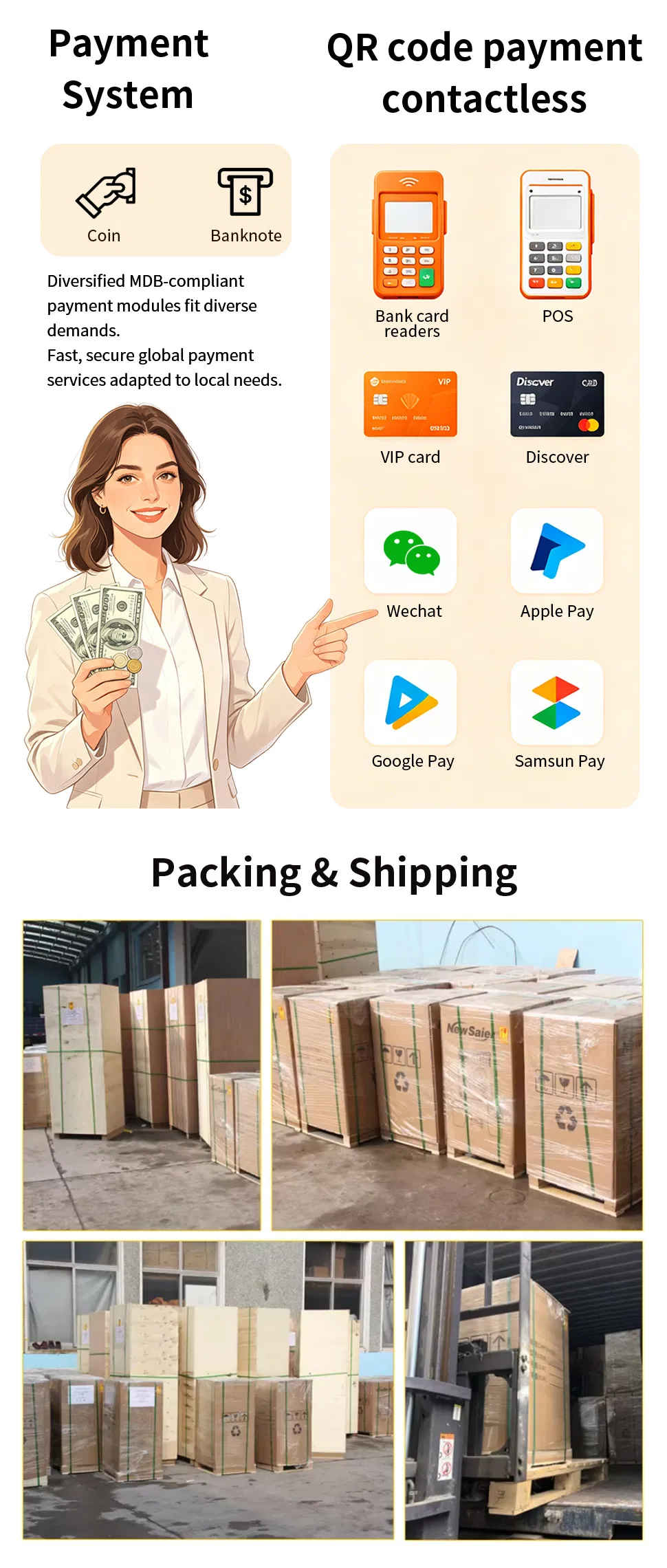 Beverage and Drinks Food Snack Vending Machine Credit Card Reader Cashless Expendedora