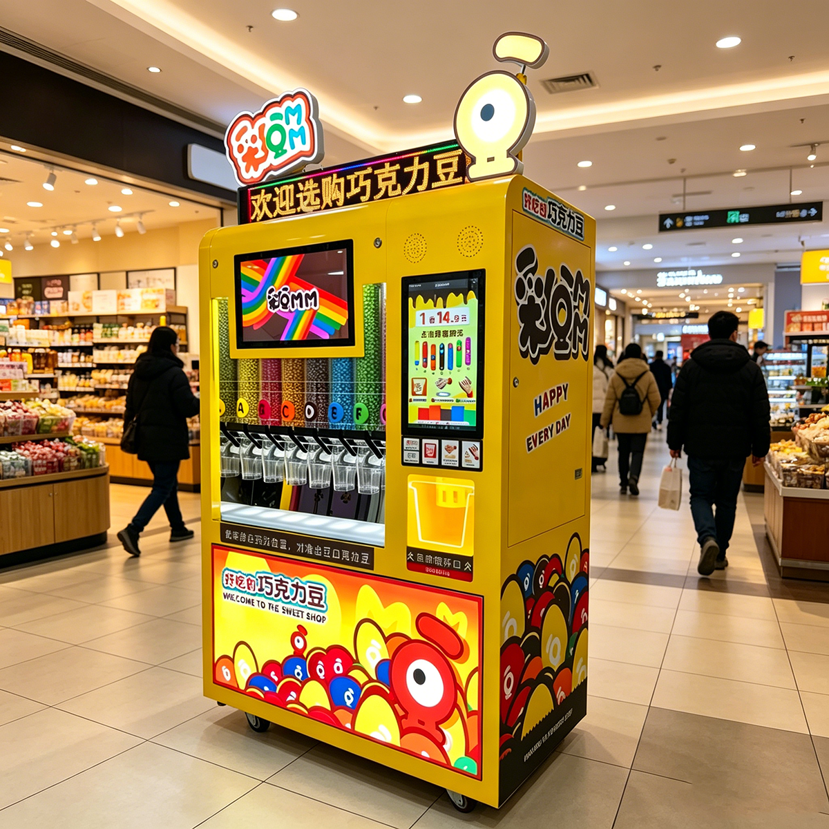 Commercial Candy/Chocolate Bean Vending Machine with Multiple Payment Systems for Shopping Malls