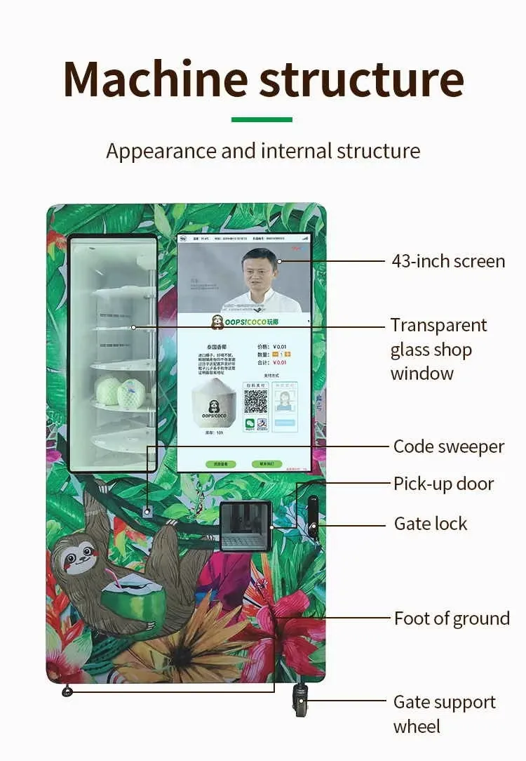 Fast Delivery 24 Hours Best Seller Multi-Functional Coconut Juice Vending Machine