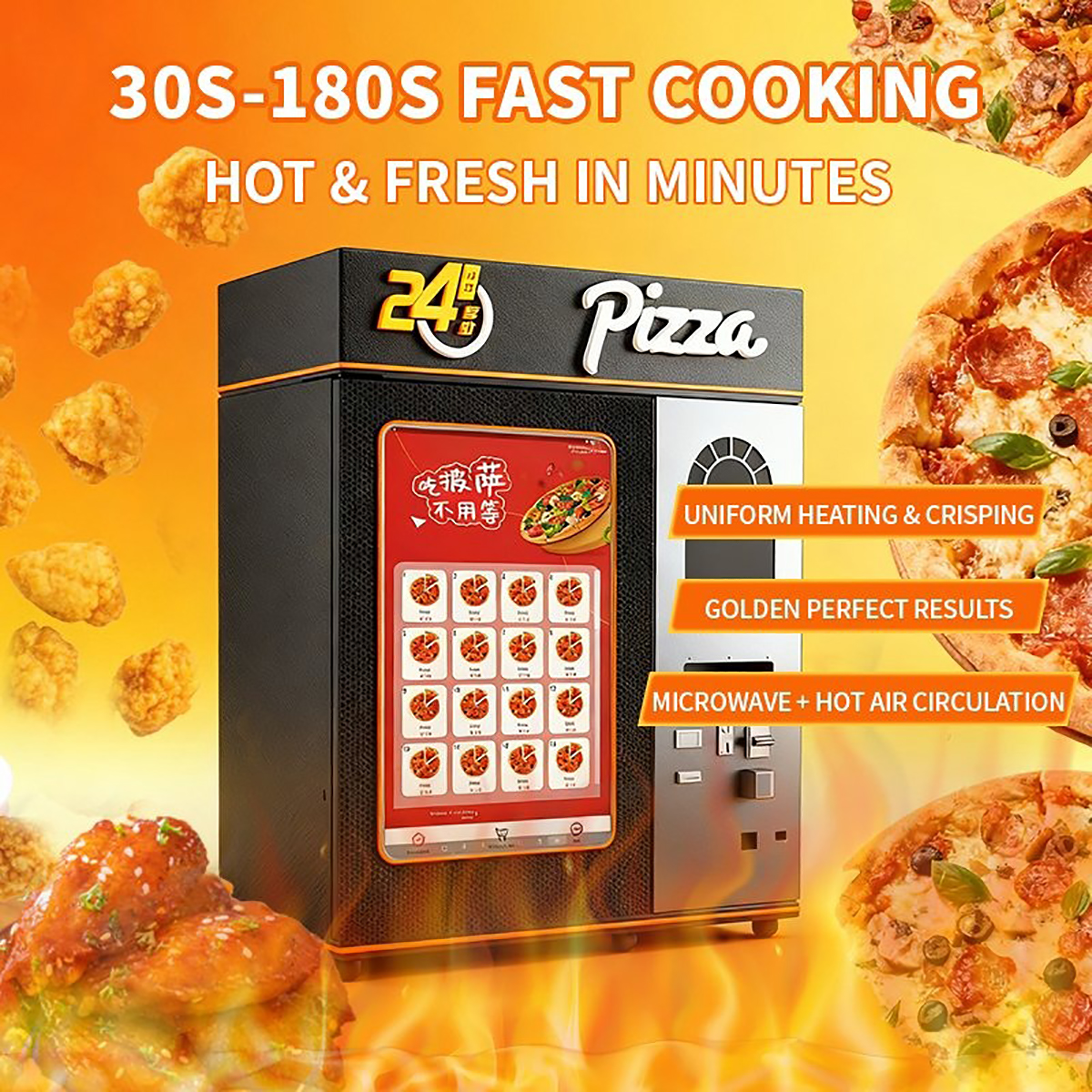 Smart Commercial Hot Dog Cone Food Dispenser Price Frozen Pizza Vending Machine for Sale Use