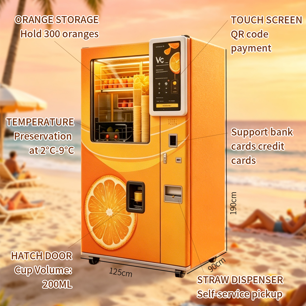Custom Ai 24 Hours Self Service Beverage Orange Juice Vending Machine for Dispenser Maker Manufacturer Sale Price