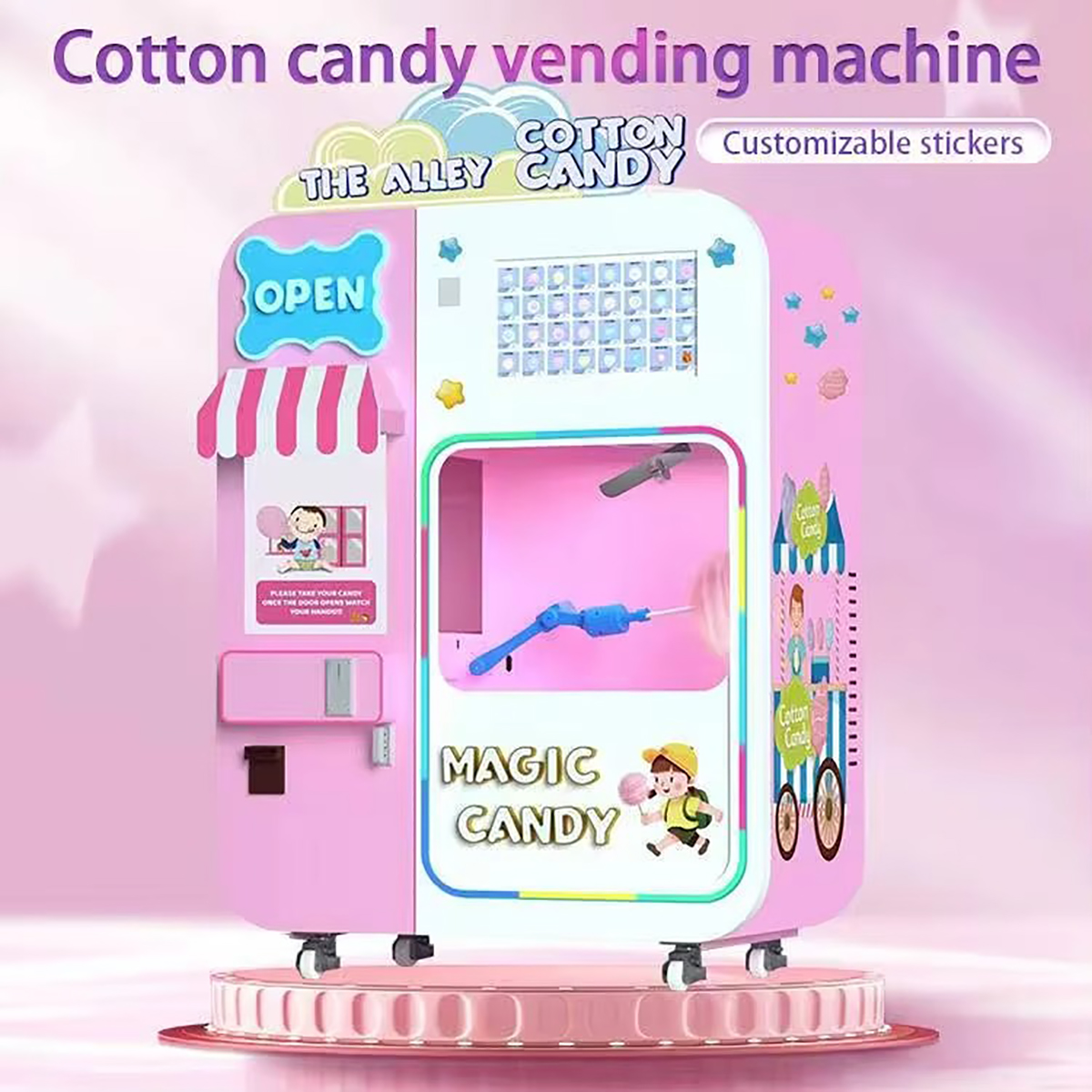 Commercial Smart Automatic Dispensing Cotton Candy Vending Machine Food Snack&Drink for Candy Floss Sale