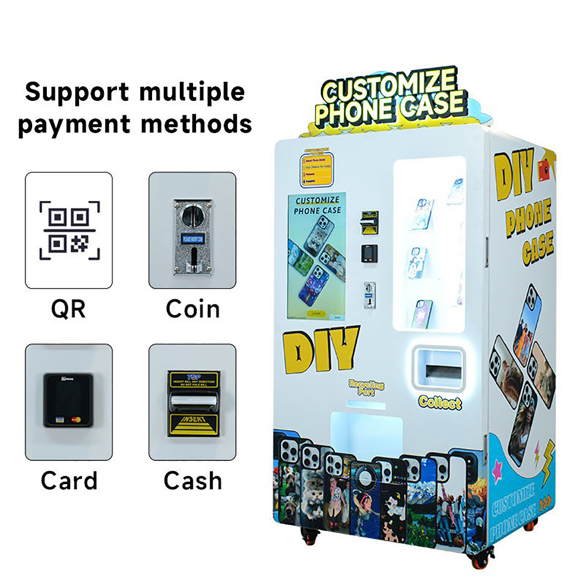 Supplier Customized Ai Touch Elevator Dispenser Innovative Products Photo Booth Phone Case Printing Vending Machine with Card Reader